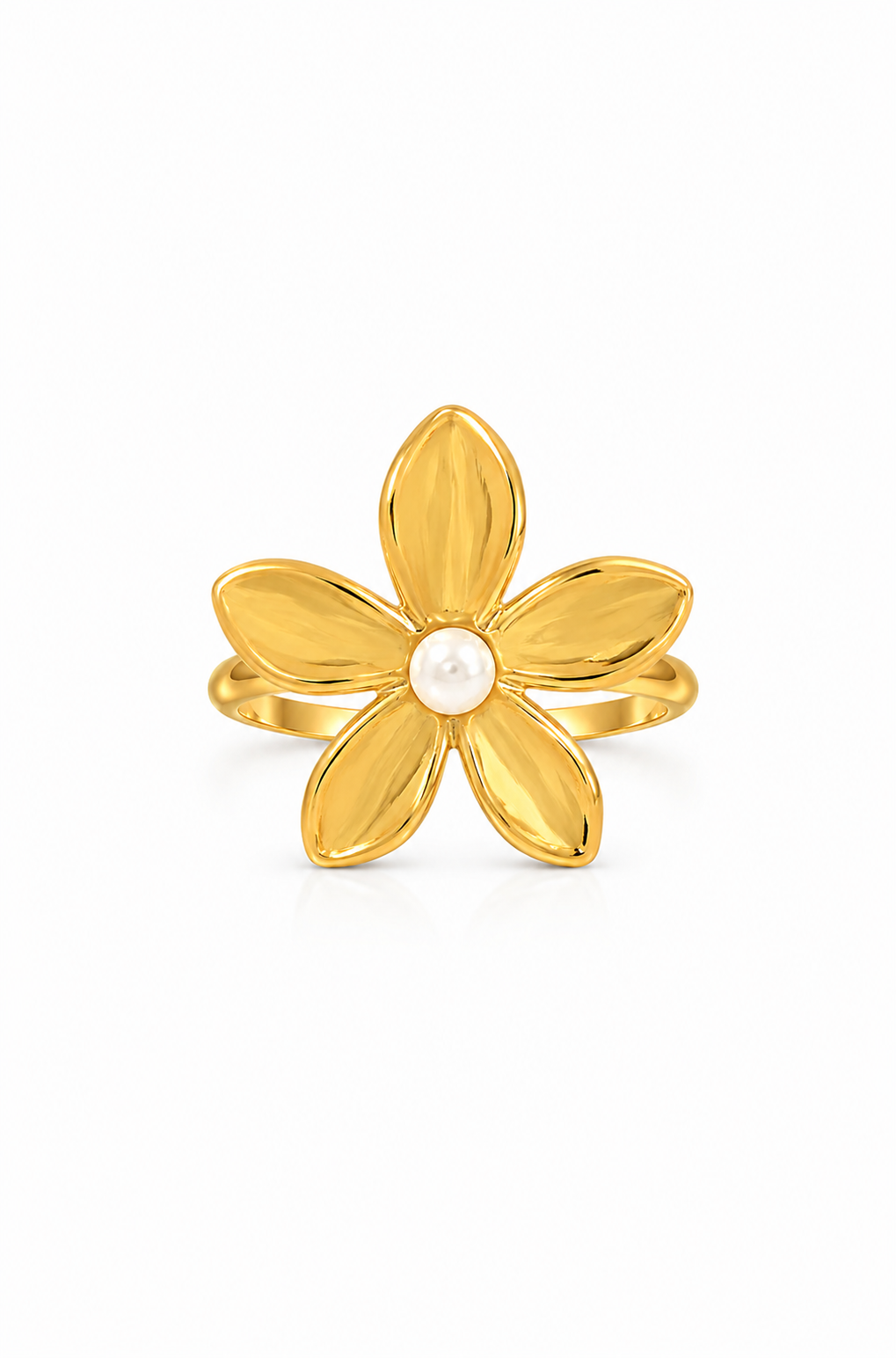 Amaya Freya Ring aus silberfarbenem Metall mit filigranem Design, abgebildet auf weißem Hintergrund.